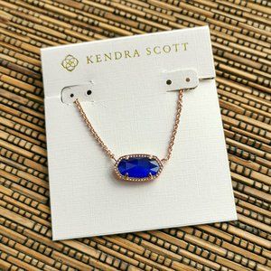 Kendra Scott Elisa Rose Gold Cobalt Necklace